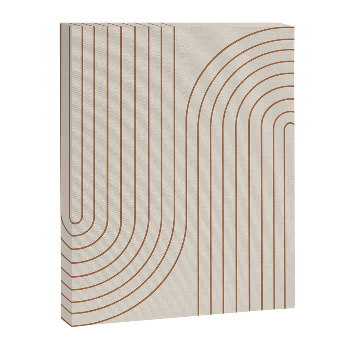 Minimal Line Curvature VI Earthy Natural Mid Century Modern Arch Abstract Canvas Print Gallery Image 1