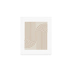 Minimal Line Curvature VI Earthy Natural Mid Century Modern Arch Abstract Art Print Gallery Image 1