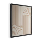 Minimal Line Curvature VI Earthy Natural Mid Century Modern Arch Abstract Framed Canvas Print Gallery Image 2