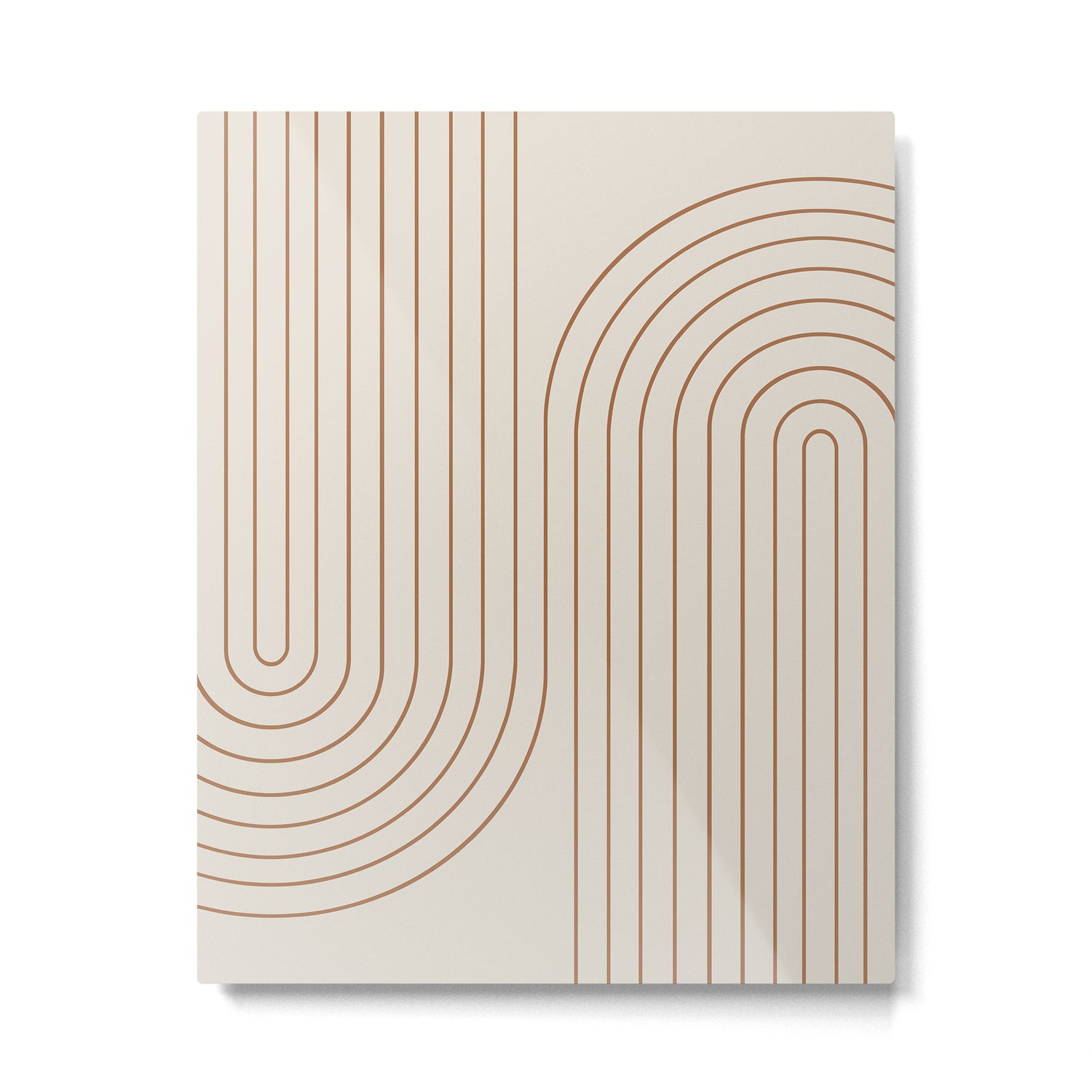 Minimal Line Curvature VI Earthy Natural Mid Century Modern Arch Abstract Metal Print Gallery Image 4