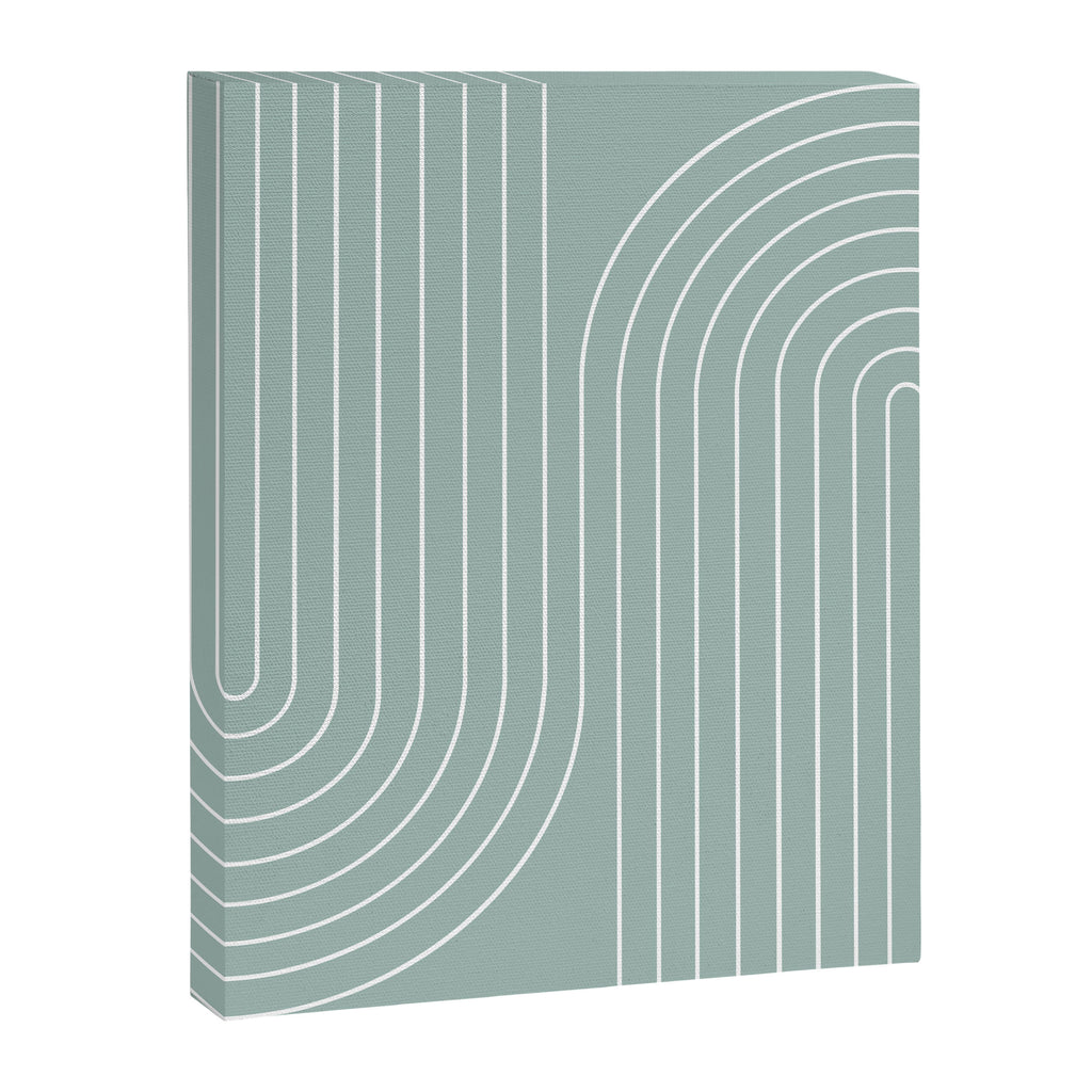 Minimal Line Curvature VII Sage Green Mid Century Modern Arch Abstract Canvas Print Gallery Image 6