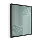 Minimal Line Curvature VII Sage Green Mid Century Modern Arch Abstract Framed Canvas Print Gallery Image 2