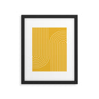 Minimal Line Curvature VIII Golden Yellow Mid Century Modern Arch Abstract Framed Art Print Gallery Image 5