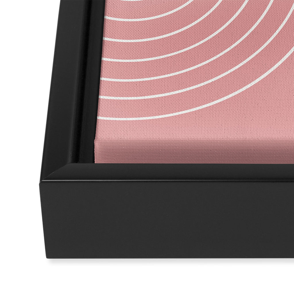 Minimal Line Curvature X Pink Mid Century Modern Arch Abstract Framed Canvas Print Gallery Image 3