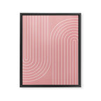 Minimal Line Curvature X Pink Mid Century Modern Arch Abstract Framed Canvas Print Gallery Image 6