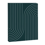 Minimal Line Curvature XCII Dark Teal Green Mid Century Modern Arch Abstract Canvas Print Gallery Image 6