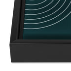 Minimal Line Curvature XCII Dark Teal Green Mid Century Modern Arch Abstract Framed Canvas Print Gallery Image 3