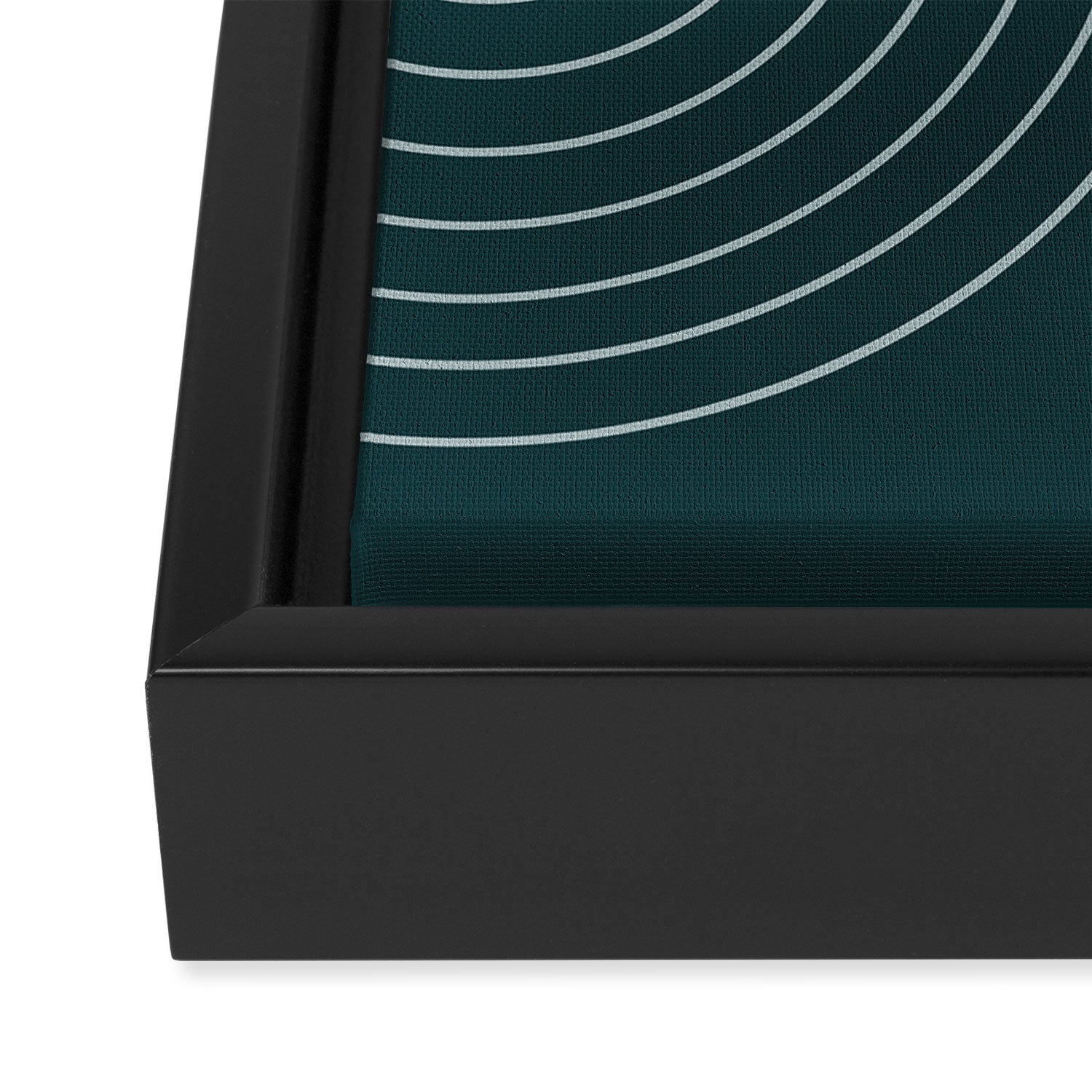 Minimal Line Curvature XCII Dark Teal Green Mid Century Modern Arch Abstract Framed Canvas Print Gallery Image 3