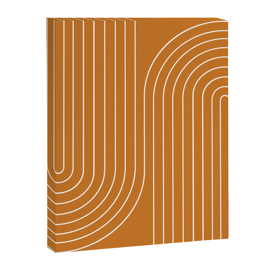 Minimal Line Curvature XCIII Bright 70s Orange Mid Century Modern Arch Abstract Canvas Print Gallery Image 6