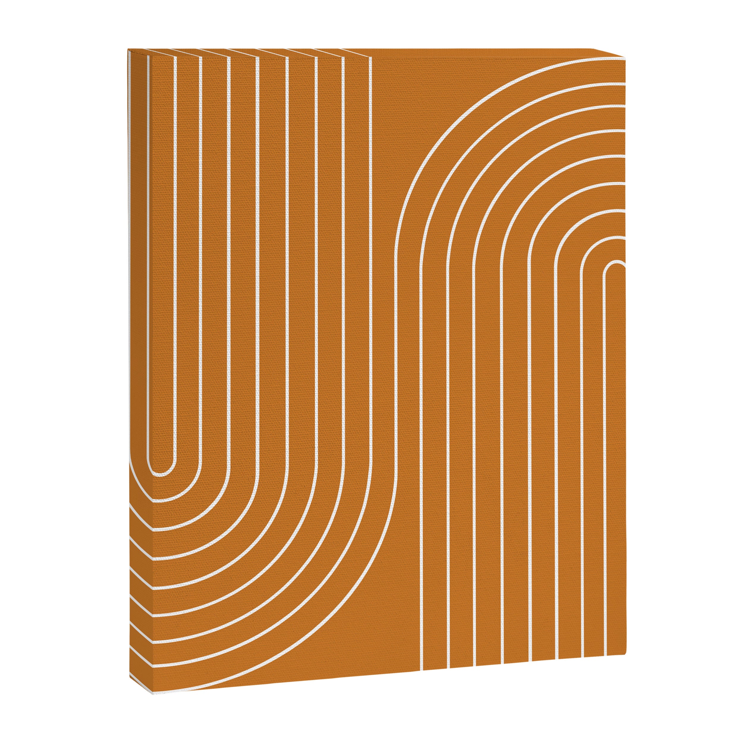 Minimal Line Curvature XCIII Bright 70s Orange Mid Century Modern Arch Abstract Canvas Print Gallery Image 6