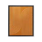 Minimal Line Curvature XCIII Bright 70s Orange Mid Century Modern Arch Abstract Framed Canvas Print Gallery Image 6