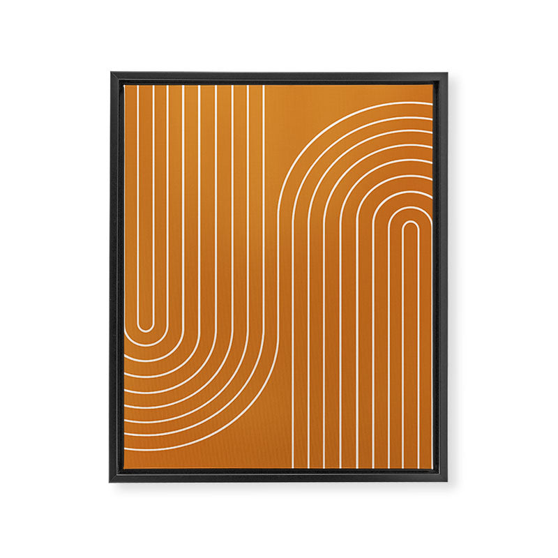 Minimal Line Curvature XCIII Bright 70s Orange Mid Century Modern Arch Abstract Framed Canvas Print Gallery Image 6