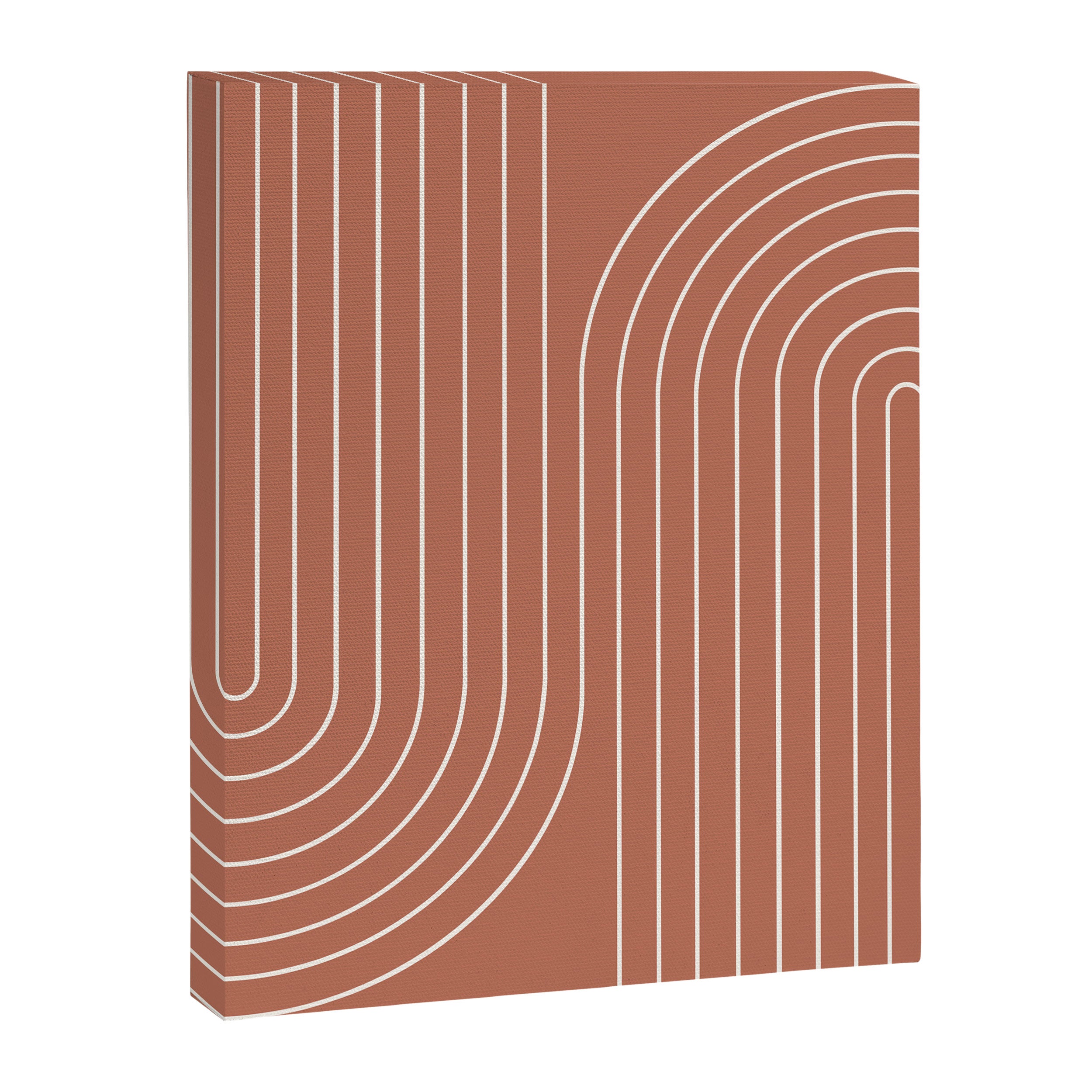 Minimal Line Curvature XCIV Coral Red Mid Century Modern Arch Abstract Canvas Print Gallery Image 6