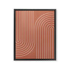Minimal Line Curvature XCIV Coral Red Mid Century Modern Arch Abstract Framed Canvas Print Gallery Image 6