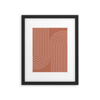 Minimal Line Curvature XCIV Coral Red Mid Century Modern Arch Abstract Framed Art Print Gallery Image 5