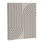 Minimal Line Curvature XCVI Vintage Creme & Black Mid Century Modern Arch Abstract Canvas Print Gallery Image 6