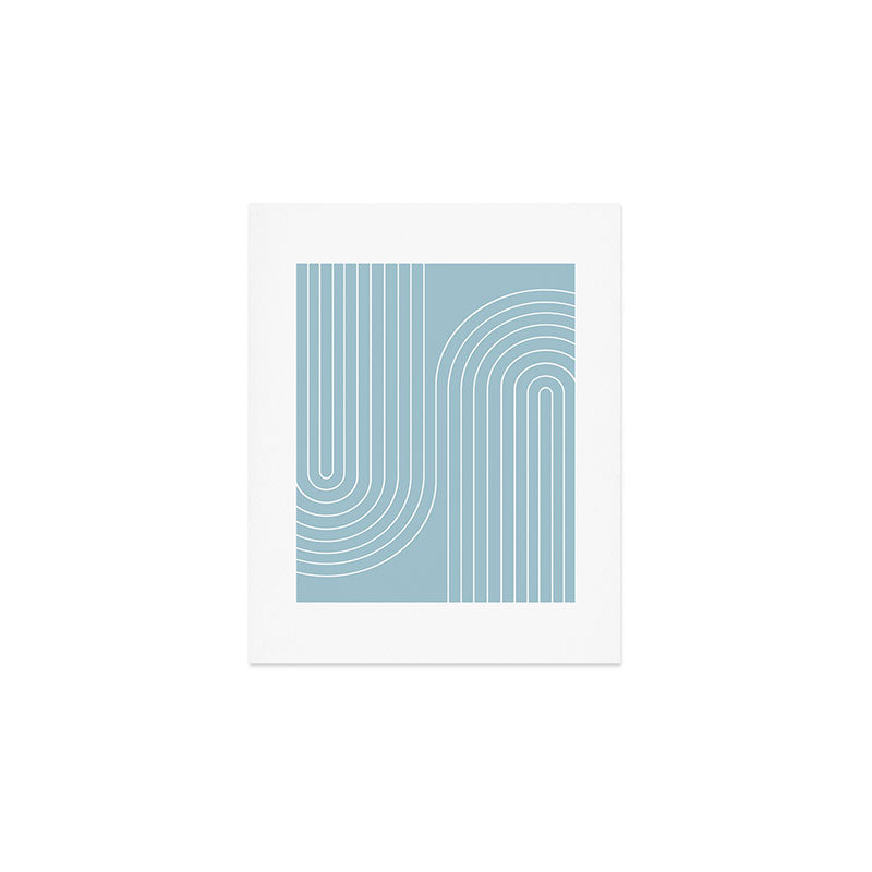 Minimal Line Curvature XCVII Sky Blue Art Print Gallery Image 1