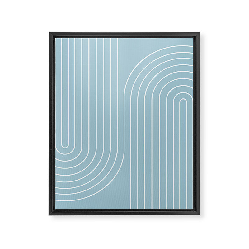 Minimal Line Curvature XCVII Sky Blue Framed Canvas Print Gallery Image 6