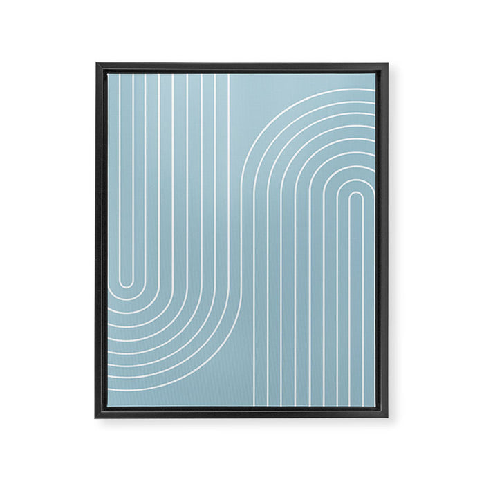Minimal Line Curvature XCVII Sky Blue Framed Canvas Print Gallery Image 1