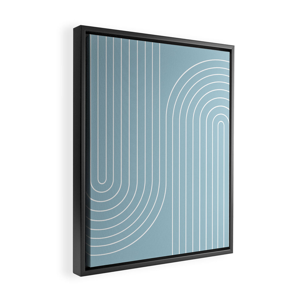 Minimal Line Curvature XCVII Sky Blue Framed Canvas Print Gallery Image 2
