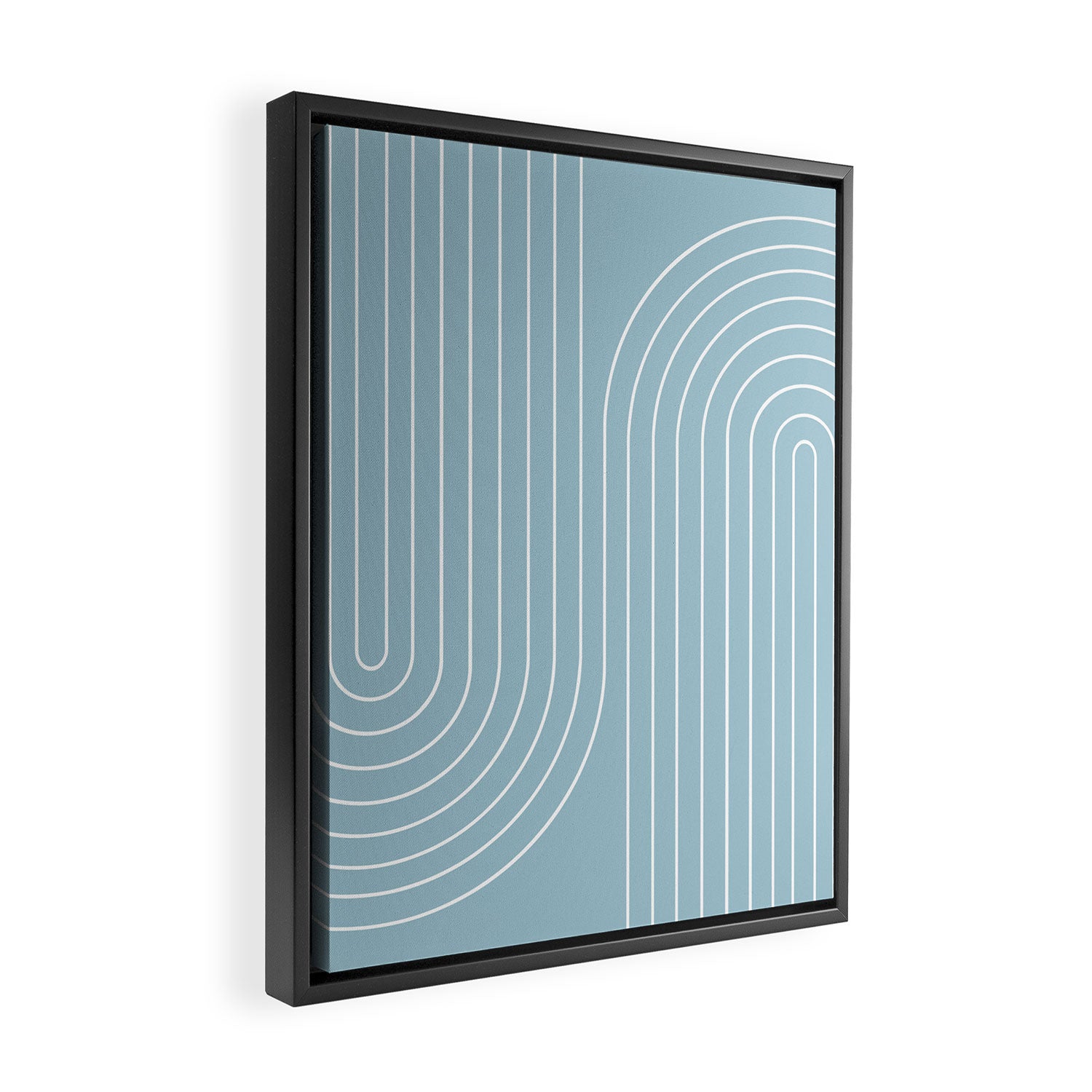 Minimal Line Curvature XCVII Sky Blue Framed Canvas Print Gallery Image 2