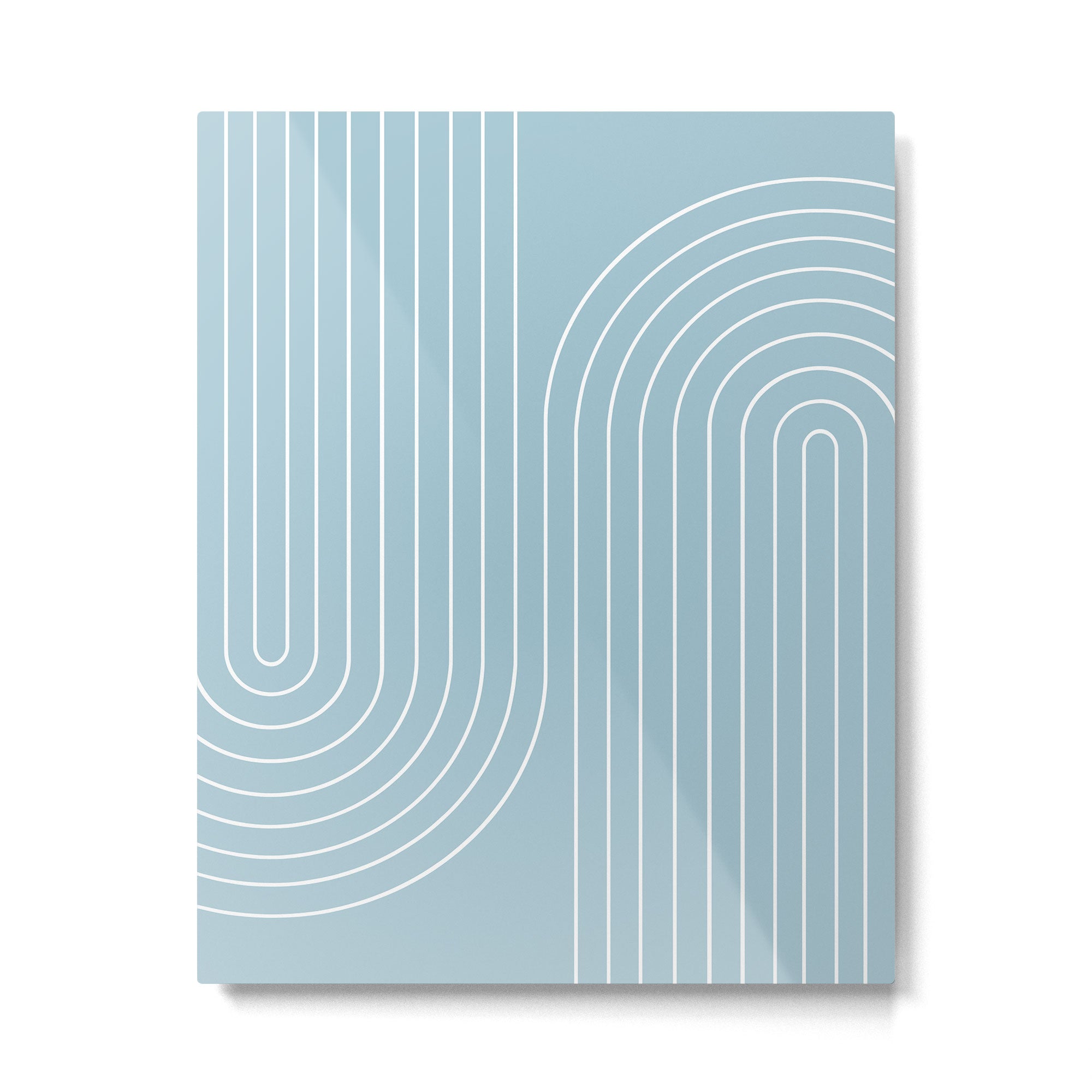 Minimal Line Curvature XCVII Sky Blue Metal Print Gallery Image 4