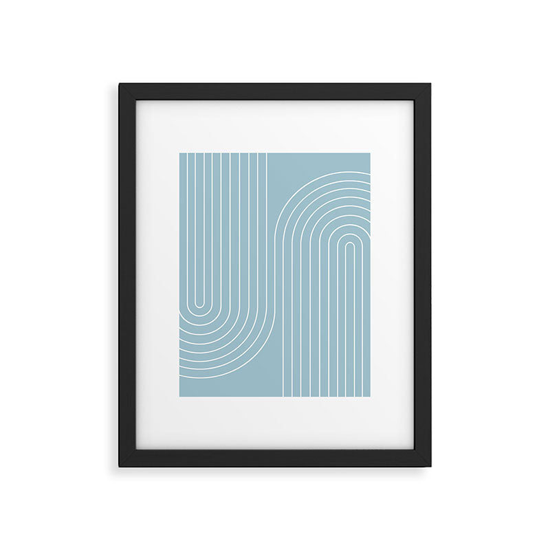 Minimal Line Curvature XCVII Sky Blue Framed Art Print Gallery Image 5