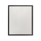 Minimal Line Curvature XI Natural Off White Mid Century Modern Arch Abstract Framed Canvas Print Gallery Image 6
