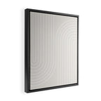 Minimal Line Curvature XI Natural Off White Mid Century Modern Arch Abstract Framed Canvas Print Gallery Image 2