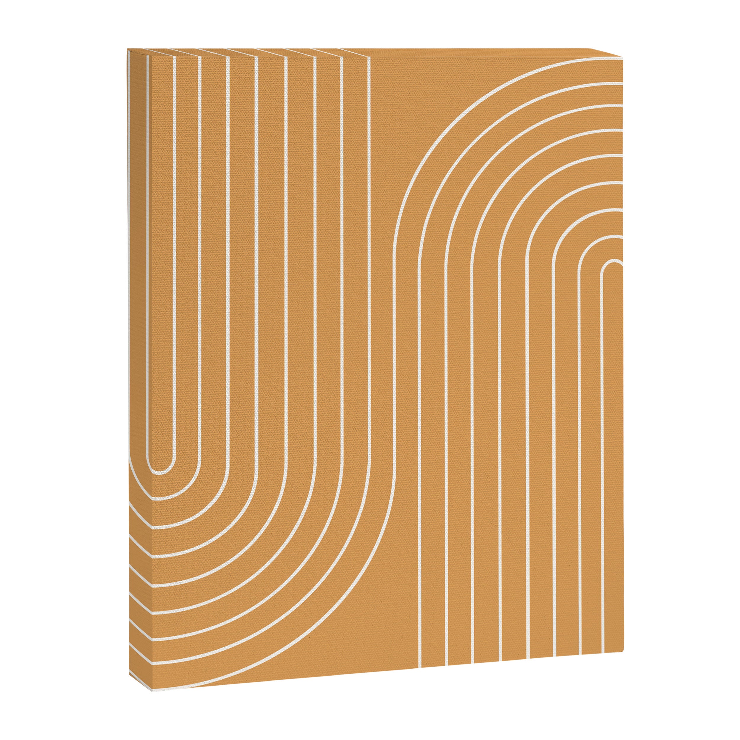 Minimal Line Curvature XII Orange Mid Century Modern Arch Abstract Canvas Print Gallery Image 6