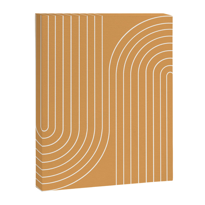 Minimal Line Curvature XII Orange Mid Century Modern Arch Abstract Canvas Print Gallery Image 1
