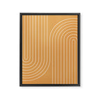Minimal Line Curvature XII Orange Mid Century Modern Arch Abstract Framed Canvas Print Gallery Image 6