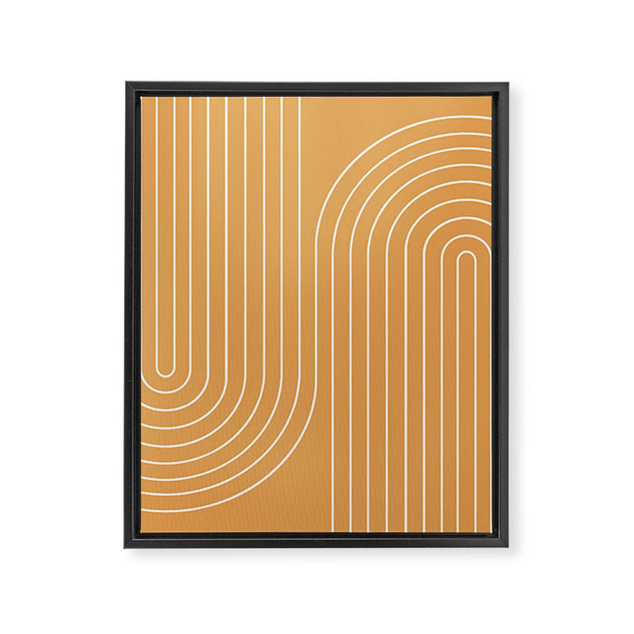 Minimal Line Curvature XII Orange Mid Century Modern Arch Abstract Framed Canvas Print Gallery Image 1