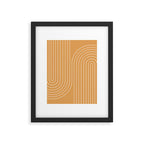 Minimal Line Curvature XII Orange Mid Century Modern Arch Abstract Framed Art Print Gallery Image 5