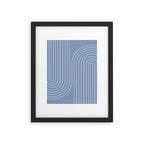 Minimal Line Curvature XIII Natural Blue Mid Century Modern Arch Abstract Framed Art Print Gallery Image 5
