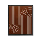Minimal Line Curvature XIX Brick Red Mid Century Modern Arch Abstract Framed Canvas Print Gallery Image 6