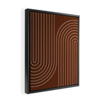 Minimal Line Curvature XIX Brick Red Mid Century Modern Arch Abstract Framed Canvas Print Gallery Image 2