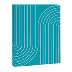 Minimal Line Curvature XV Bright Aqua Mid Century Modern Arch Abstract Canvas Print Gallery Image 6
