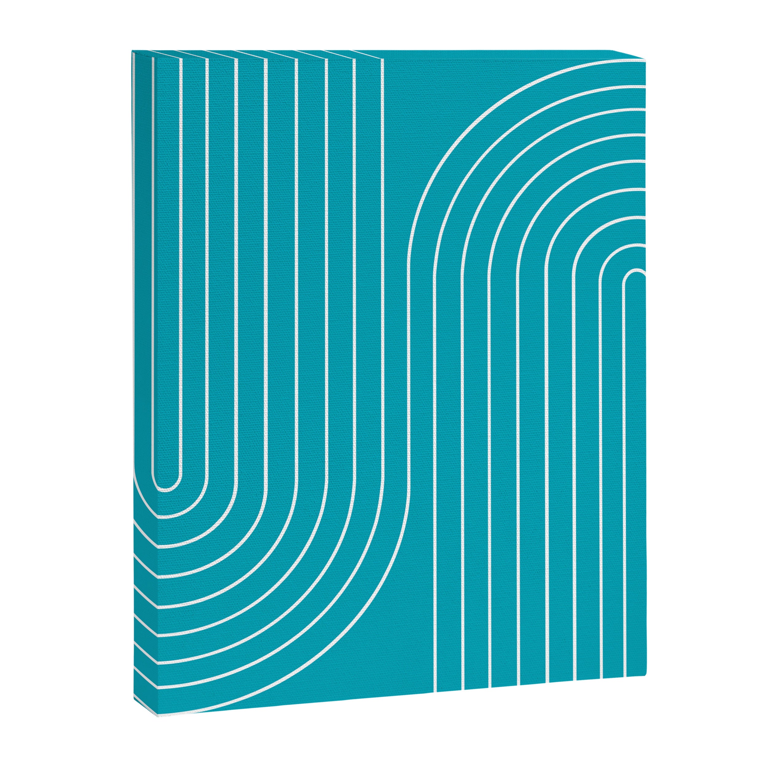 Minimal Line Curvature XV Bright Aqua Mid Century Modern Arch Abstract Canvas Print Gallery Image 6