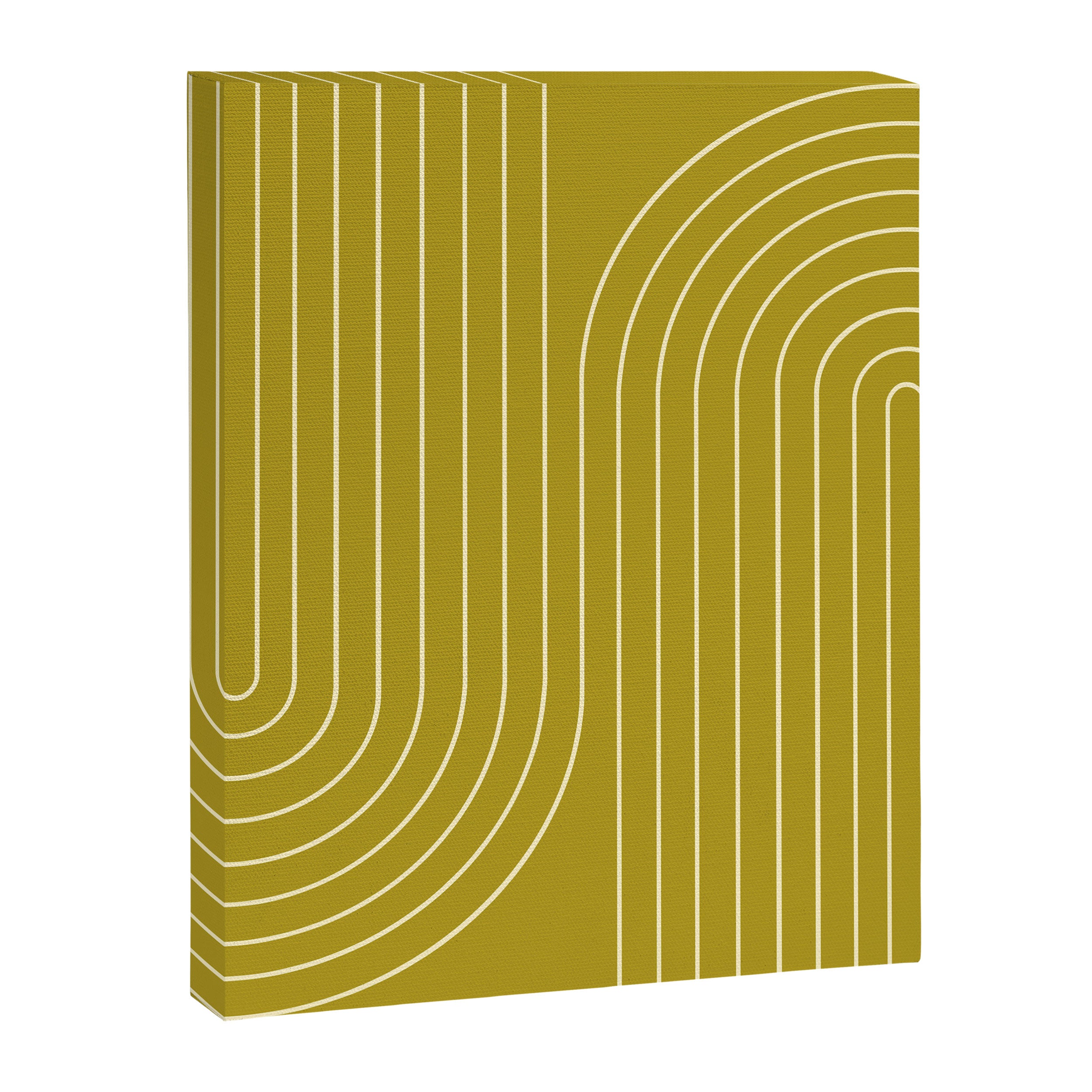 Minimal Line Curvature XVII Chartreuse Mid Century Modern Arch Abstract Canvas Print Gallery Image 6