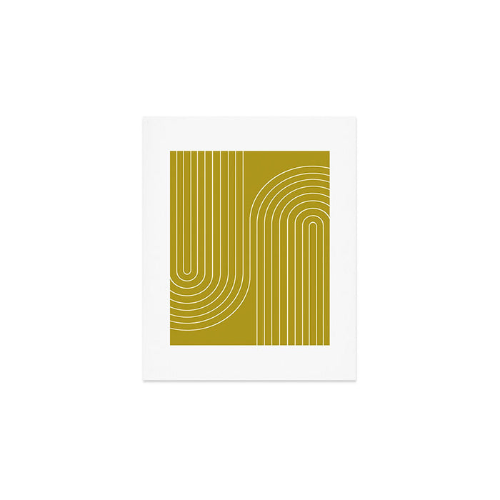 Minimal Line Curvature XVII Chartreuse Mid Century Modern Arch Abstract Art Print Gallery Image 1