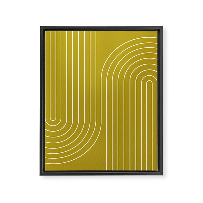 Minimal Line Curvature XVII Chartreuse Mid Century Modern Arch Abstract Framed Canvas Print Gallery Image 1