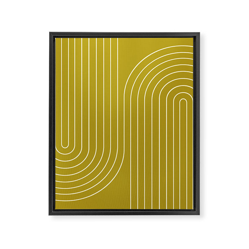 Minimal Line Curvature XVII Chartreuse Mid Century Modern Arch Abstract Framed Canvas Print Gallery Image 6