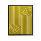 Minimal Line Curvature XVII Chartreuse Mid Century Modern Arch Abstract Framed Canvas Print Gallery Image 6