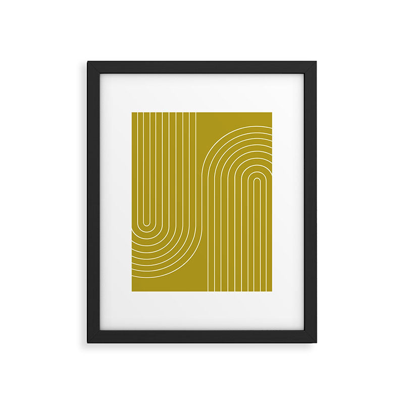 Minimal Line Curvature XVII Chartreuse Mid Century Modern Arch Abstract Framed Art Print Gallery Image 5