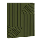 Minimal Line Curvature XVIII Dark Green Mid Century Modern Arch Abstract Canvas Print Gallery Image 6