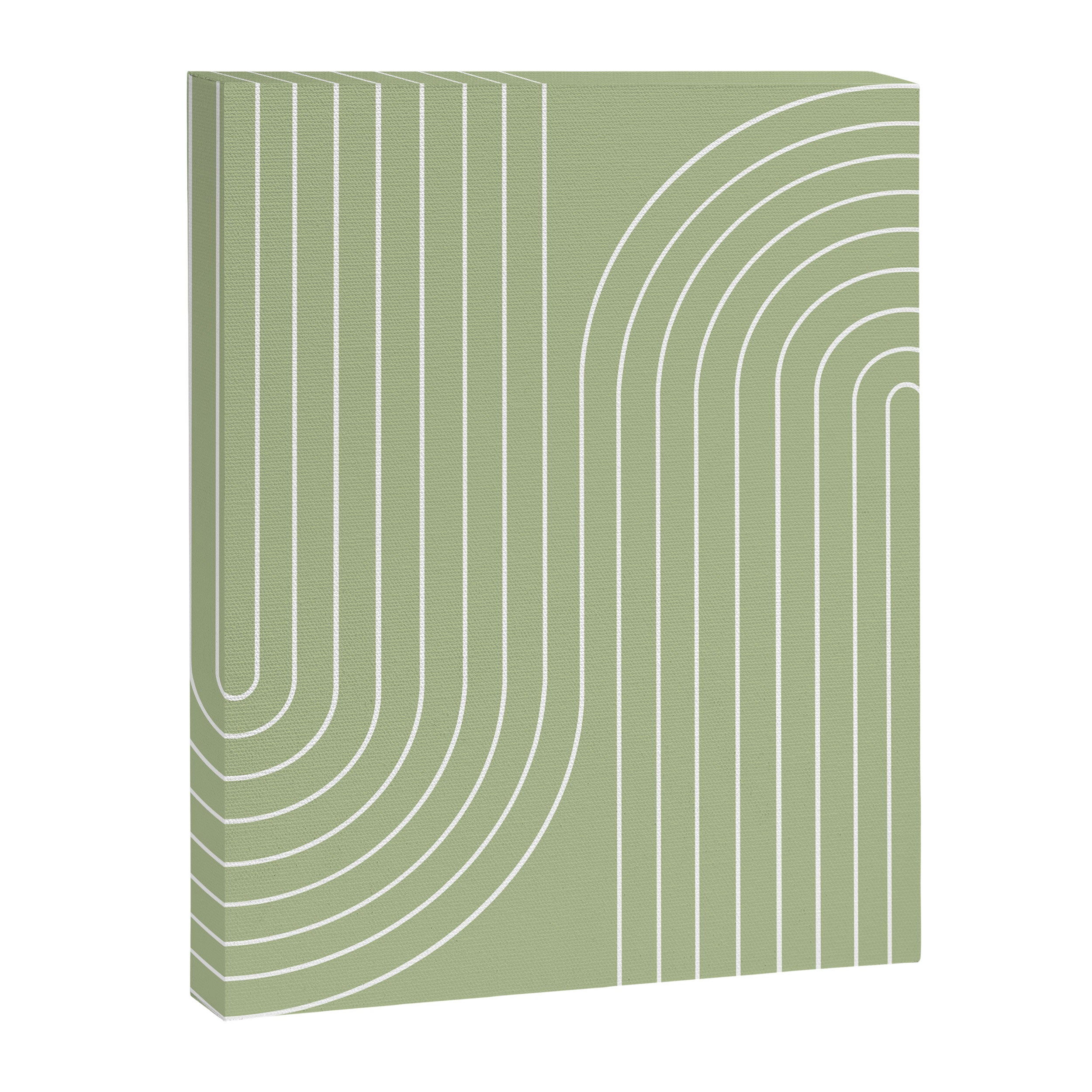 Minimal Line Curvature XXII Pastel Green Mid Century Modern Arch Abstract Canvas Print Gallery Image 6