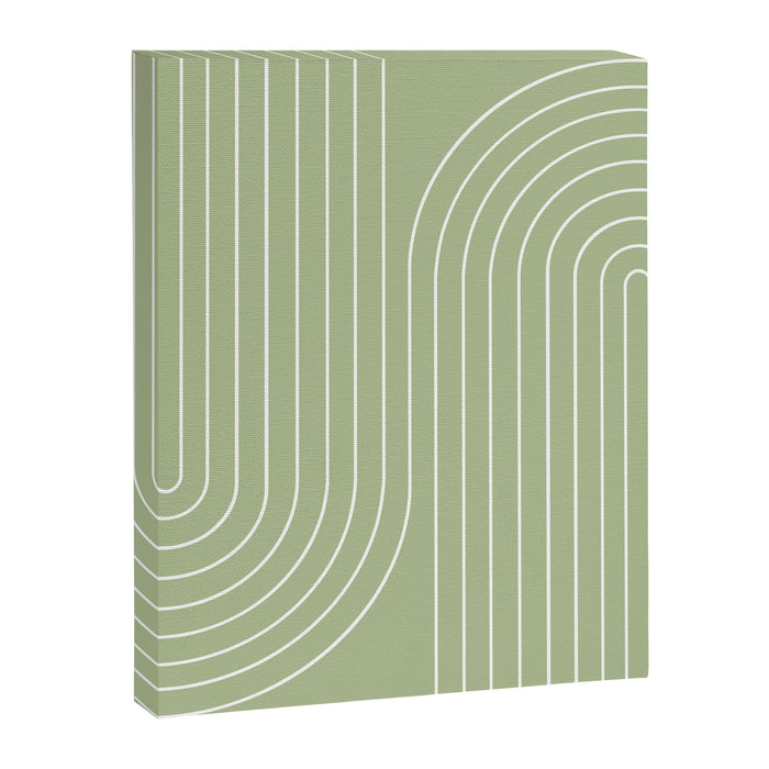 Minimal Line Curvature XXII Pastel Green Mid Century Modern Arch Abstract Canvas Print Gallery Image 1