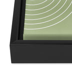 Minimal Line Curvature XXII Pastel Green Mid Century Modern Arch Abstract Framed Canvas Print Gallery Image 3