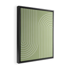 Minimal Line Curvature XXII Pastel Green Mid Century Modern Arch Abstract Framed Canvas Print Gallery Image 2